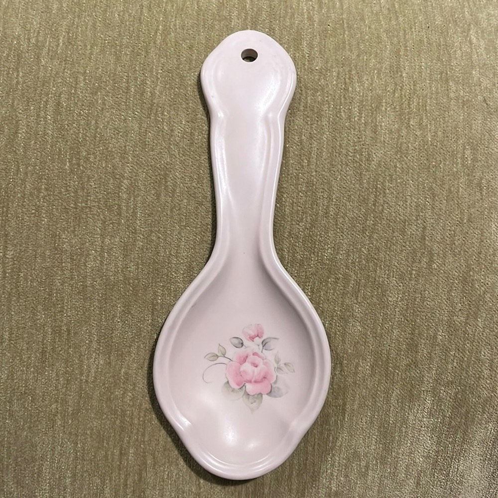 Vintage Pfaltzgraff Tea Rose Spoon Rest